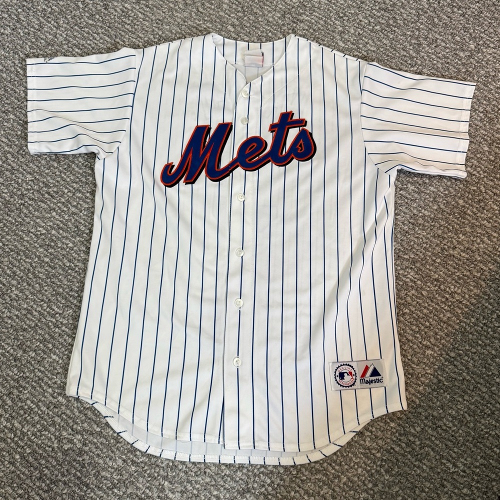 Majestic Mets Striped Jersey - Wright